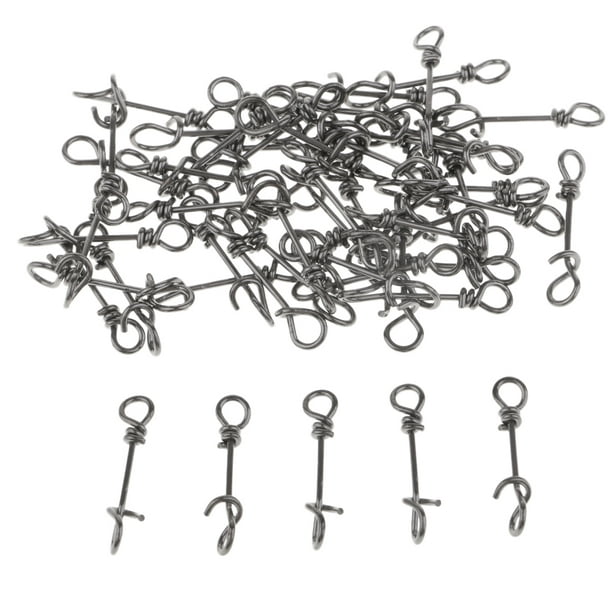 50pcs Strong Quick Change Fishing Snap Swivel Clips 0.14/0.3/0.6g - 22mm