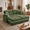 Green, variant on Harper & Bright Designs Chenille Loveseat Sofa with 2 Ottomans, Cloud Couch Chaise Lounge, 2 Seater Tufted Sectional Sofa with Deep Seat and 4 Pillows for Living Room, Orange