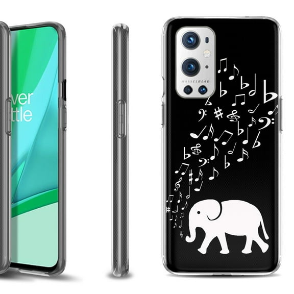 Slim-Fit Flexible TPU Gel Phone Case Compatible with OnePlus 9 PRO 5G, by OneToughShield ® - Elephant Music