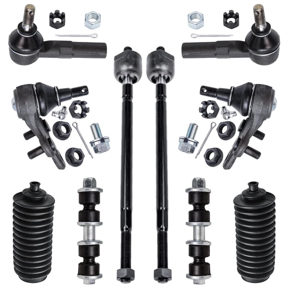 Detroit Axle - Front 10pc Suspension Kit for 1992-1998 Toyota Paseo, 1991-1994 1997-1999 Tercel, 2 Lower Ball Joints 4 Tie Rods 2 Sway Bar Links 2 Boots 1993 1994 1997