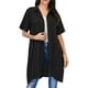 thumbnail image 1 of Nuevas mujeres blusa larga dobladillo irregular mangas cortas bolsillos sueltos casual camisa d Irfora Blusa, 1 of 7