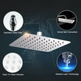 thumbnail image 2 of SR SUN RISE Luxury 12 Inch Large Square Stainless Steel Shower Head High Pressure Rainfall Showerhead Ultra Thin Water Saving Polished Chrome, 2 of 6