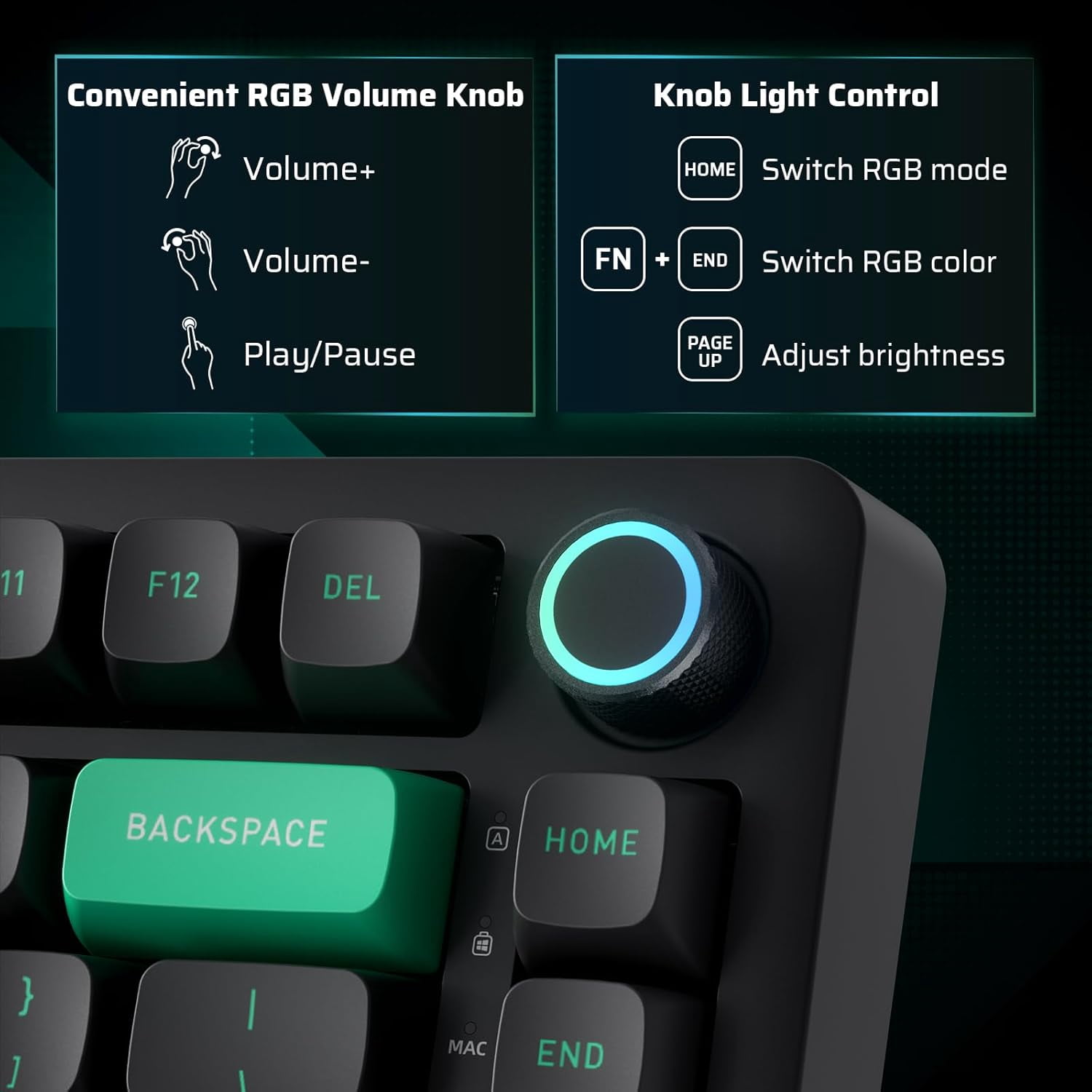 LTC Nimbleback NB832 Wireless 75% Gasket Mechanical Keyboard, Tri-Mode BT5.0/2.4G/USB-C Wired, Hot Swappable 82-Keys RGB Gaming Keyboard w/Software & 5 Layer Padding, Custom Linear Switch