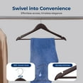 thumbnail image 6 of SereneLife 80 Pack Wooden Coat Hangers Durable Suit Hangers with 360 Swivel Hook & Notches Slim Design for Shirts, Jackets, Dresses, and More, 6 of 7