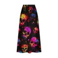 thumbnail image 5 of WFJCJPAF 2024 New Halloween Clearance! Skirt for Women Plus Size Max,Women's Printed Elastic Waistband Pleated Pocket Skirt With Mid Calf Skirt - Blue XXL, 5 of 5