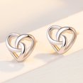 thumbnail image 4 of Pendientes de botón para mujer, pendientes de botón, pendientes de botón para mujer, pendientes huecos en forma de corazón, joyería de personalidad para bodas, aniversarios, cumpleaños, regalos para m, 4 of 5