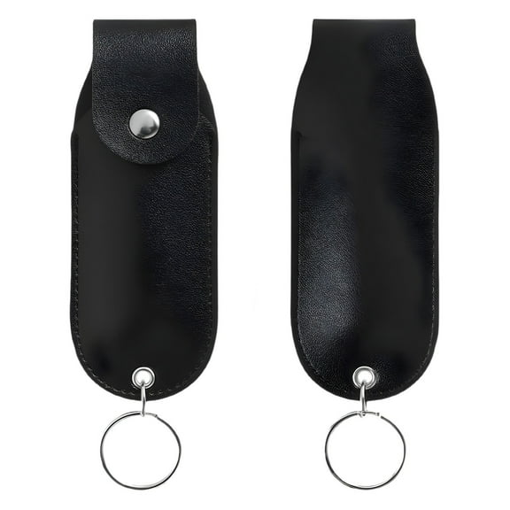 Pepper Spray Holder - Mini PU Leather Holster Case with Belt Clip & Keychain, Compact Self Defense Spray Pouch for Women, Easy Access Top Flap