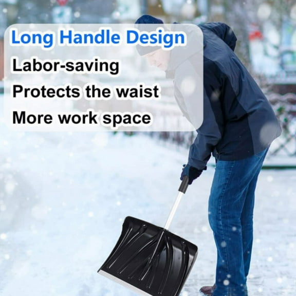 Callipe Snow Shovel Detachable Snow Removal Tool with Two-section Handle Large Capacity Easy Assembly Snow Shovel for Driveway Garden Camping