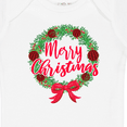 thumbnail image 4 of Inktastic Merry Christmas Wreath with Red Bow and Ornaments Boys or Girls Baby Bodysuit, 4 of 5