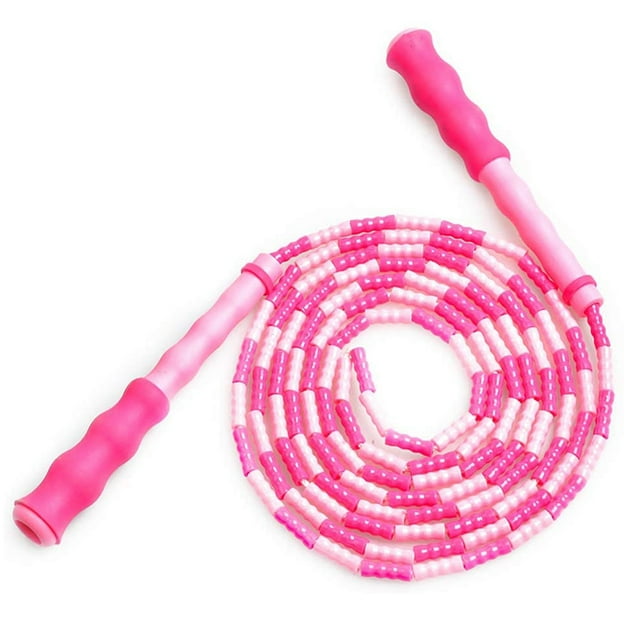 Jump Rope Beaded Jump Rope, Skipping Rope Adjustable for Adult Kids, -Free Speed Rope for Double Dutch Boxing Workout Exercise Fitness Weight Loss