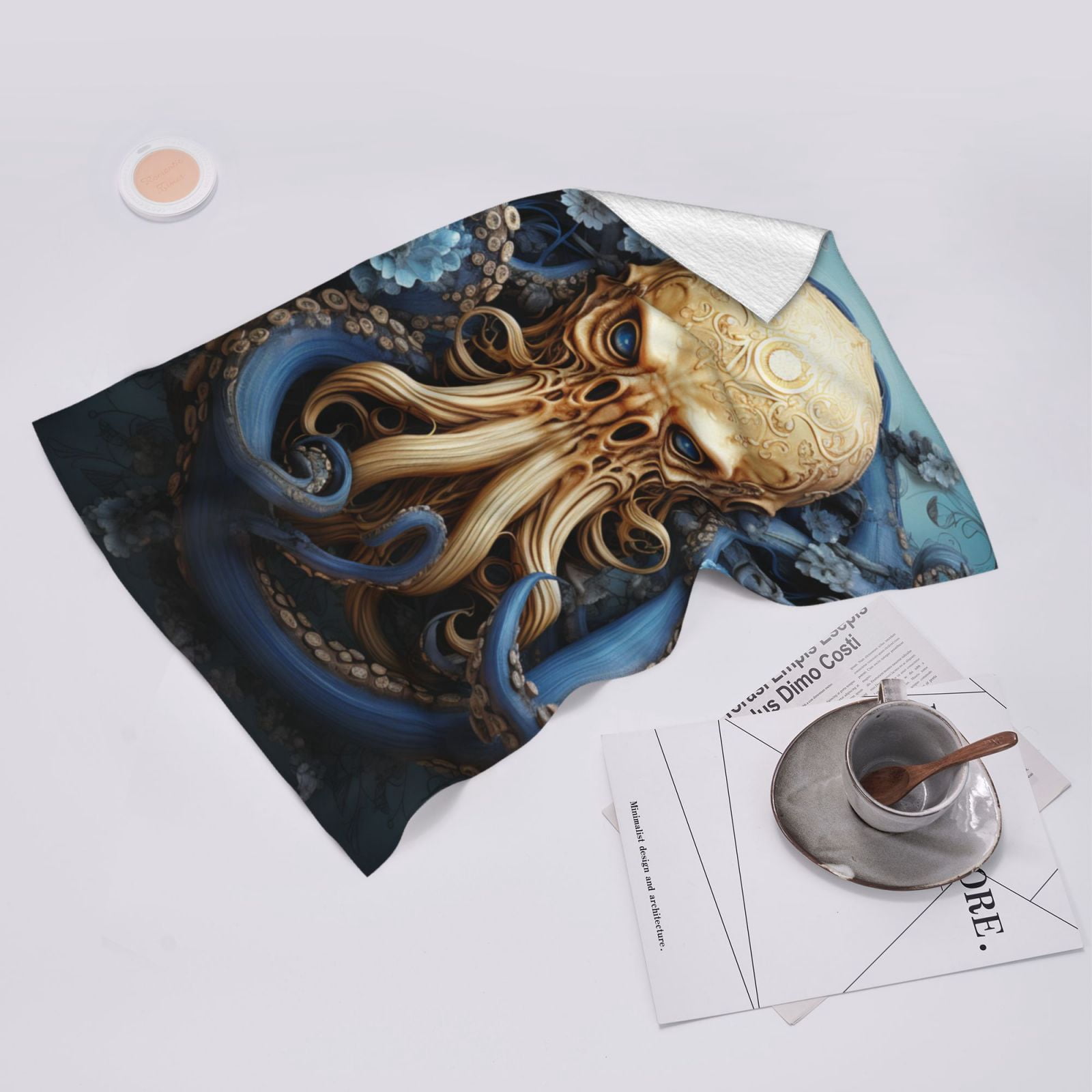 Octopus Kraken Monster Art Vintage 27.5" x 16" Ultra Soft Hand Towel, Face Wash Cloth for Bathroom, Gym, Travel, Pool