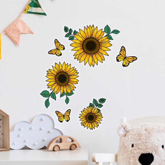Pegatinas de pared de mariposas luminosas | Calcomanías de flores autoadhesivas extraíbles para habitación infantil y sala de estar | Decoración con luz nocturna que brilla en la oscuridad