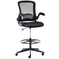 thumbnail image 2 of YYAO Bureau de Dessin à Jambes Hautes et Chaise, Chaise de Bureau Rotative à 360° avec Accoudoirs Rabattables, Noir, 2 of 8