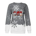 thumbnail image 4 of EGNMCR Chandail de Noël pour Femmes, Hiver, Col Rond, Imprimé de Noël, Manches Longues, Hauts Imprimés, Blouse Régulière, 4 of 5