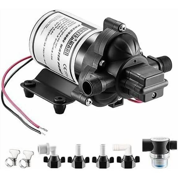 12V Self-Priming RV Water Pressure Pump 4.0GPM 45PSI with Pressure Switch for RV, Marine, Camping, Yacht, Garden