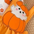 thumbnail image 5 of kamemir Baby Girl Thanksgiving Christmas Outfit Ruffle Romper Suspender Skirt Set Overall Dress Clothes(Orange,0-3 Months), 5 of 6