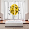 thumbnail image 2 of Ambesonne Hello Summer Kitchen Curtains, Letters on Yellow, 55"x39", Mustard Black, 2 of 3