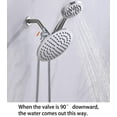 thumbnail image 6 of Solid Metal Shower Arm Diverter with Handshower Mount for Hand Held Showerhead and Fixed Spray Head ∣ G 1/2 3-Way Bathroom Universal Shower System Replacement Part (Silver), 6 of 7