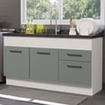 thumbnail image 2 of Mueble de Cocina Madesa Agata 150 cm 2 Puertas y 2 Cajones Sin Encimera y Lavabo Blanco/Gris, 2 of 9