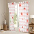 thumbnail image 3 of Homewish Teens Vintage Flowers Black Out Curtains,Spring Garden Curtains Pack of 2 (42x63 Each),Geometric Stripes Bedroom Curtains,Breathable Home Decor, 3 of 6