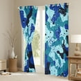 thumbnail image 3 of Homewish Vintage Camouflage Blackout Curtains Set of 2 (52x84 Each),Watercolor Splatter Ink Window Curtains,Blue Cayn Black Curtains and Drapes For Boys Teens,Ultra Soft Home Decor, 3 of 6