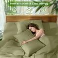 thumbnail image 3 of Sonoro Kate Luxury Bamboo Bed Sheet Set - Deep Pockets - 4 Piece, King, Sage Green, 3 of 7