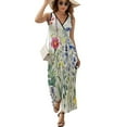 thumbnail image 2 of Watercolor Wildflowers Spring Summer (3) Dress Summer Street Style Bohemia Long Dresses Female Sleeveless Printed Maxi Dress, 2 of 9