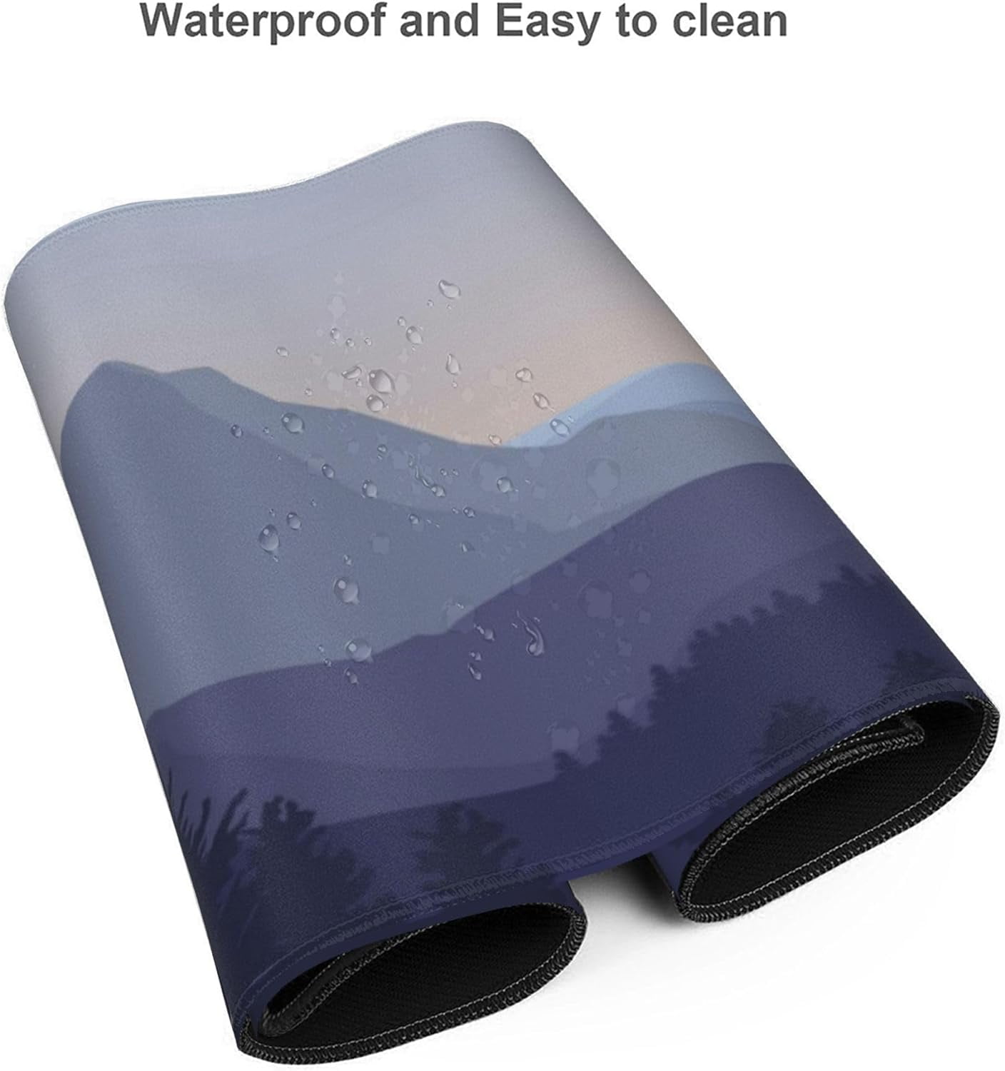 Large Gaming Mouse Pad Mountain Forest Scenery Mouse Pad with Stitched Edges & Nonslip Rubber Base Extended XXL Long Mousepad Big Desk Mat for Company Office Work, 35.4 x 15.7 in