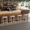 thumbnail image 5 of Bar Stools, Set of 2 Bar Chairs, 23.6 Inch Saddle Stools, Kitchen Counter Seat with Footrests, Industrial Barstools for Dining Room, Kitchen, Counter, Bar, White WW02MD01, 5 of 19