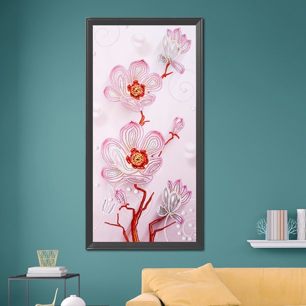 Cuadros Decorativos 5D DIY flor blanca parcial forma especial taladro diamante pintura Diamante Ehuebsd de imitación dibujo imagen interior habitación Oficina Decoración