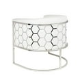 thumbnail image 2 of Home Gear Unity 30" Hexagon Pattern Faux Leather Accent Chair in White, 2 of 6