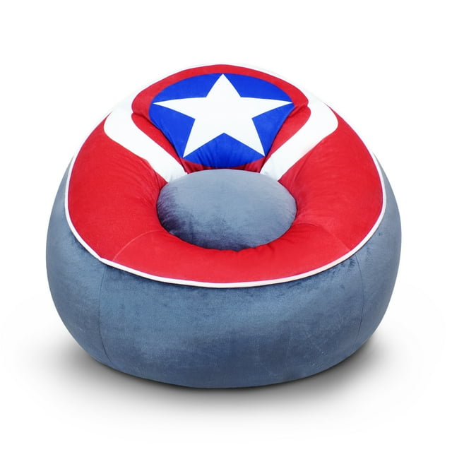 Sillon Infantil Puff Capitan America Idea Nuova Sillon Redondo Color Rojo /Azul Capitan America