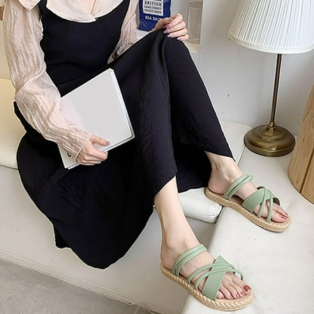 

Summer Saving Dvkptbk Women s Sandals Sandals Women With Comfortable Indoor And Outdoor Sandals Leisure Slippers Green 7.5