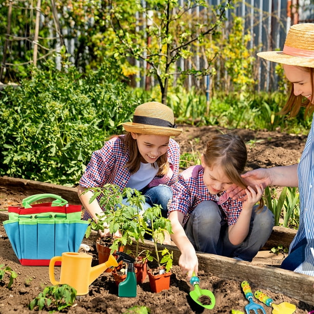 9 Pcs/Set Kids Gardening Garden Tools Gloves Bag Watering Can