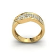 thumbnail image 3 of 1ctw Round Cut Diamond Prong Fancy 3Row Modern Wedding Band Ring Bridal Anniversary Solid 10K Gold J SI2, 3 of 3
