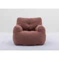 thumbnail image 4 of Soft Fabric Bean Bag Chair with Tufted Design, Giant Lazy Sofa with Armrests and Back, Comfy Chair Stuffed High-Density Foam, Bean Paste Red, 4 of 9