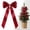 Wine, variant on Satin Christmas Pre-Tied Bow, Green Polyester Ribbon Ornament for Tree Wreath and Holiday Craft Decor, 1PC (Green)