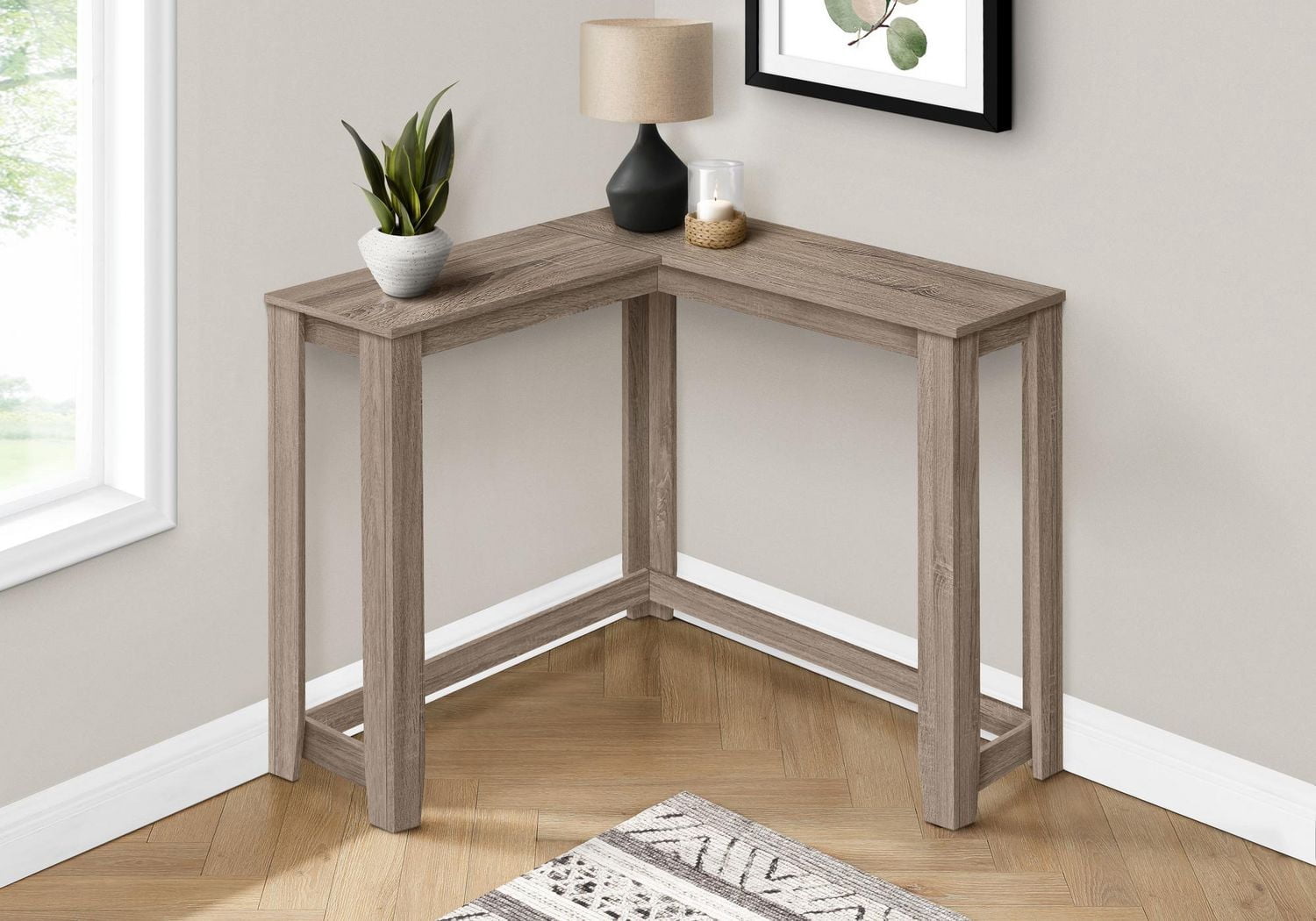 Monarch Specialties Accent Table, Console, Entryway, Narrow, Corner, Living Room, Bedroom, Laminate, Brown, Contemporary, Modern