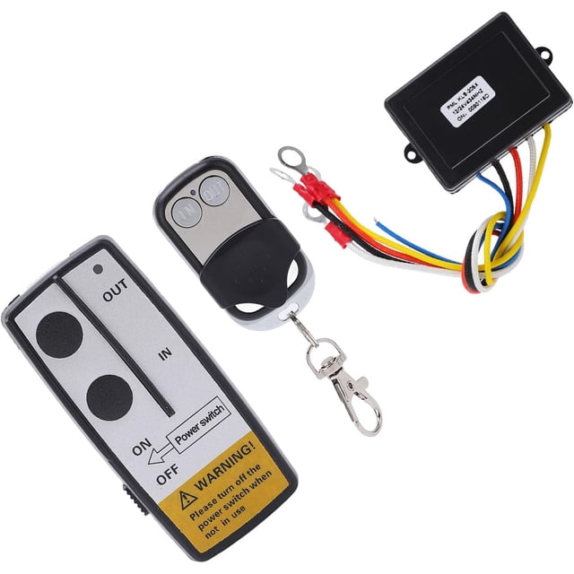 Kit de interruptor de Control remoto de cabrestante inalámbrico, Kit de receptor remoto DC12V 24V con llavero remoto para puerta de garaje, camión, ATV, SUV, barco