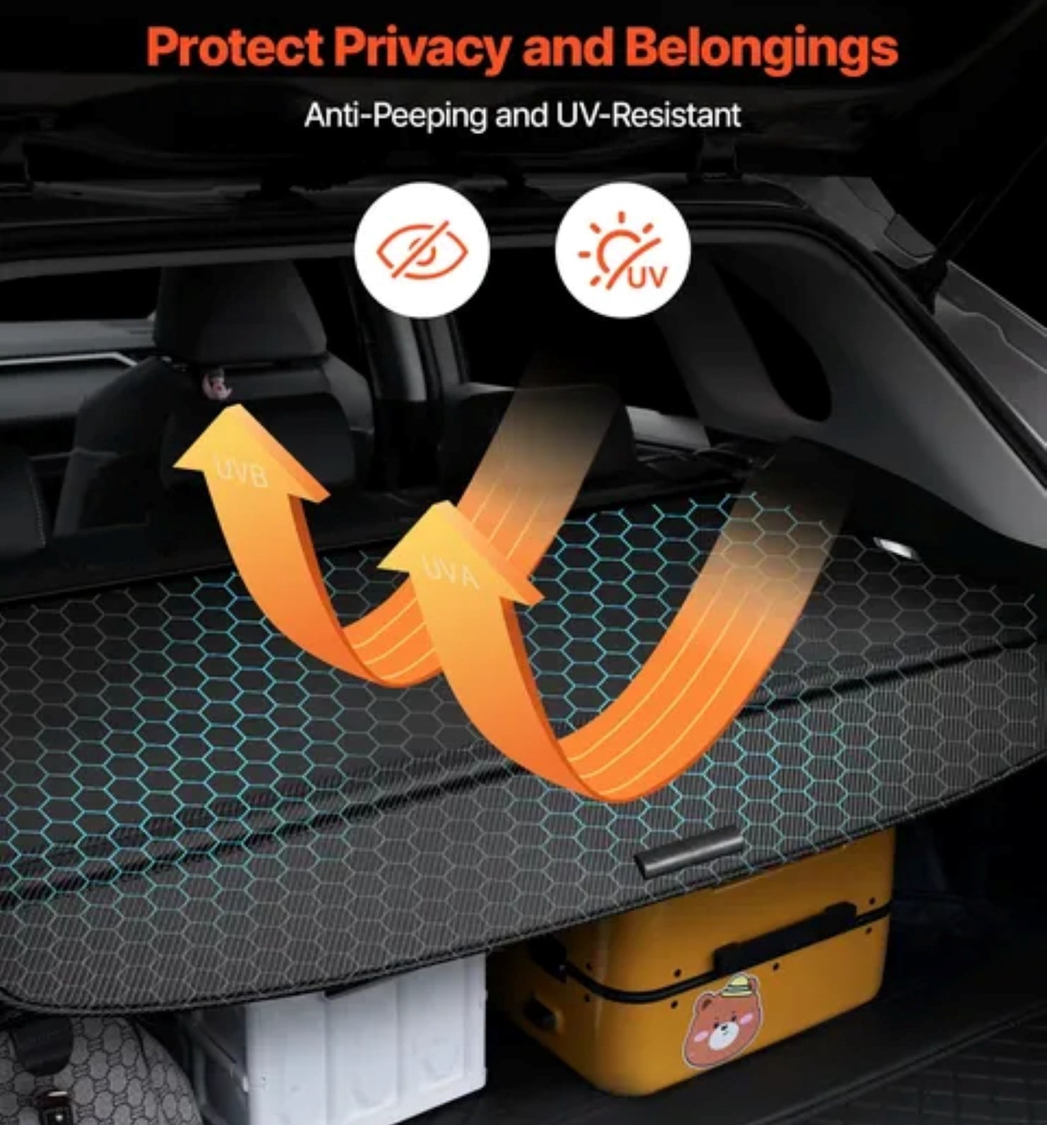 Retractable Cargo Cover for Honda CRV 2023-2025 Upgraded Rear Trunk Cover CR-V Accessories Rear Trunk Security Cover Shielding Shade, Black