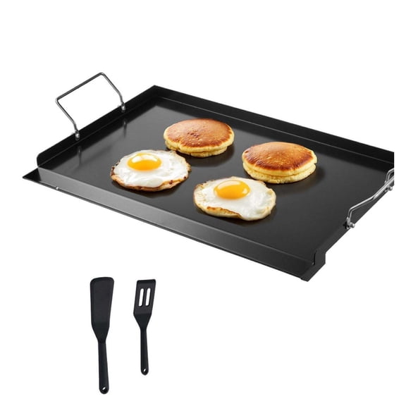 Carbon Steel Griddle 24x16 Inch - BBQ Grill Pan Cookware - Flat Top Griddle for Gas Stovetop - Universal Fit - Heavy Duty Cooking Surface