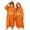 #4 Orange, variant on Krdevn Kids Pumpkin Face Onesie Pajamas, Thick Hooded Halloween Loungewear for Boys Girls Autumn Winter,12-15 Years