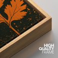 thumbnail image 3 of IDEA4WALL Framed Canvas Print Wall Art Orange & Black Parsley Silhouette with Paint Specks Floral Plants Illustrations Minimalism Wall Decor for Living Room, Bedroom, Office - 16"x24" Natural, 3 of 5