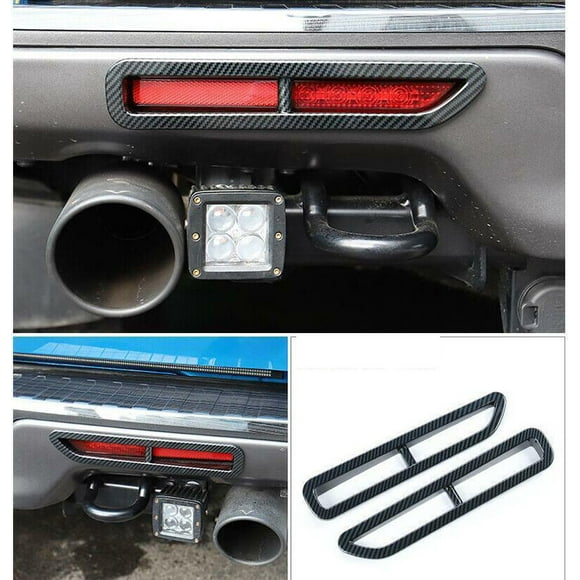 for Ford F150 F-150 2015-2020 Carbon Fiber Rear bumper Fog Light Lamp Cover Trim
