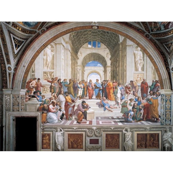 The School of Athens, La Scuola Di Atene Poster Print, 24 x 18