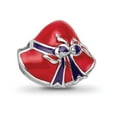thumbnail image 3 of 925 Sterling Silver Polished Reflections Red Hat Society Bead Charm 9.09x11.82mm Wide Pendant Necklace for Women, 3 of 7