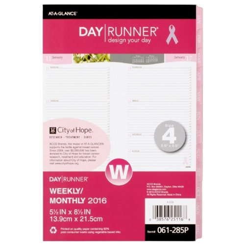 Day Runner Special Edition Weekly Monthly Refill, 5 1/2 x 8 1/2, 2017
