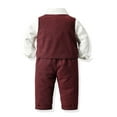 thumbnail image 5 of PINQI Spring Fall Summer Toddler Outfits Set Baby Boys Gentleman Suit Kids Formal Clothes Bowtie Long Sleeve Pocket Shirt and Tuxedo Vest and Pants Set(3-AG,12-24 Months, 5 of 9