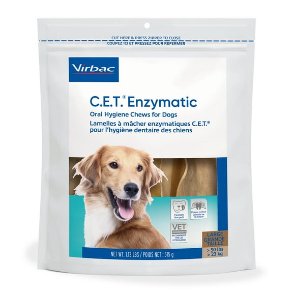 C.E.T. Enzymatic Oral Hygiene Chews for Dogs Beef LG 30 Count