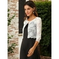 thumbnail image 4 of DARING DIVA Leisure Allover Floral Lace Crop Shrug Cardigan 2XL White, 4 of 6
